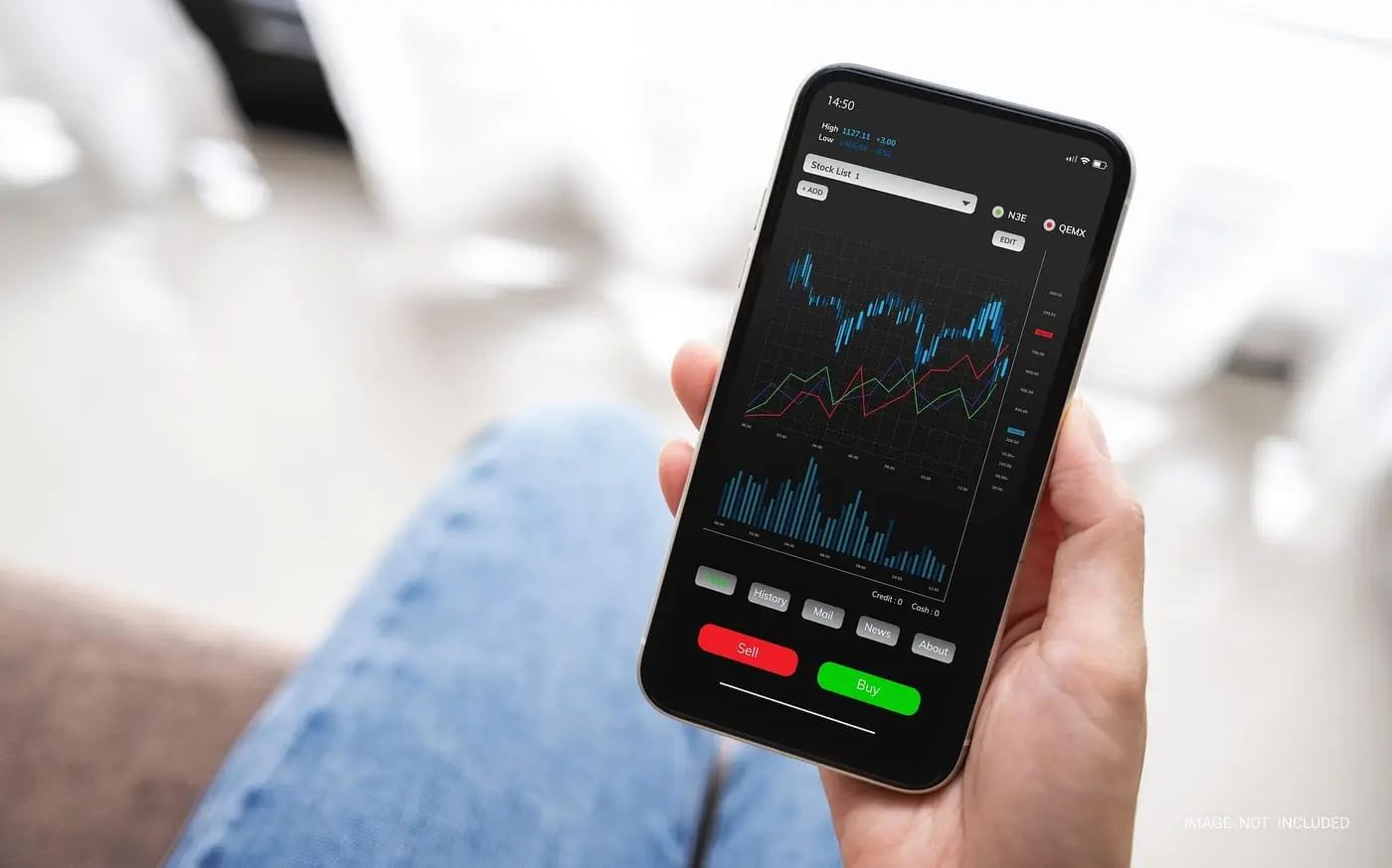 Crypto trading applications on a phone screen